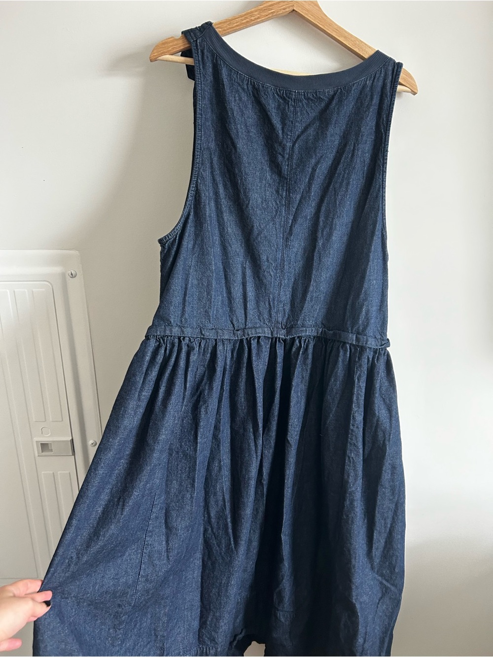 Free People Soraya Denim Midi Dress Medium M  Oversized Slouchy Jean Dress - Picture 2 of 6